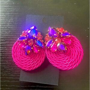 Pink and purple earrings